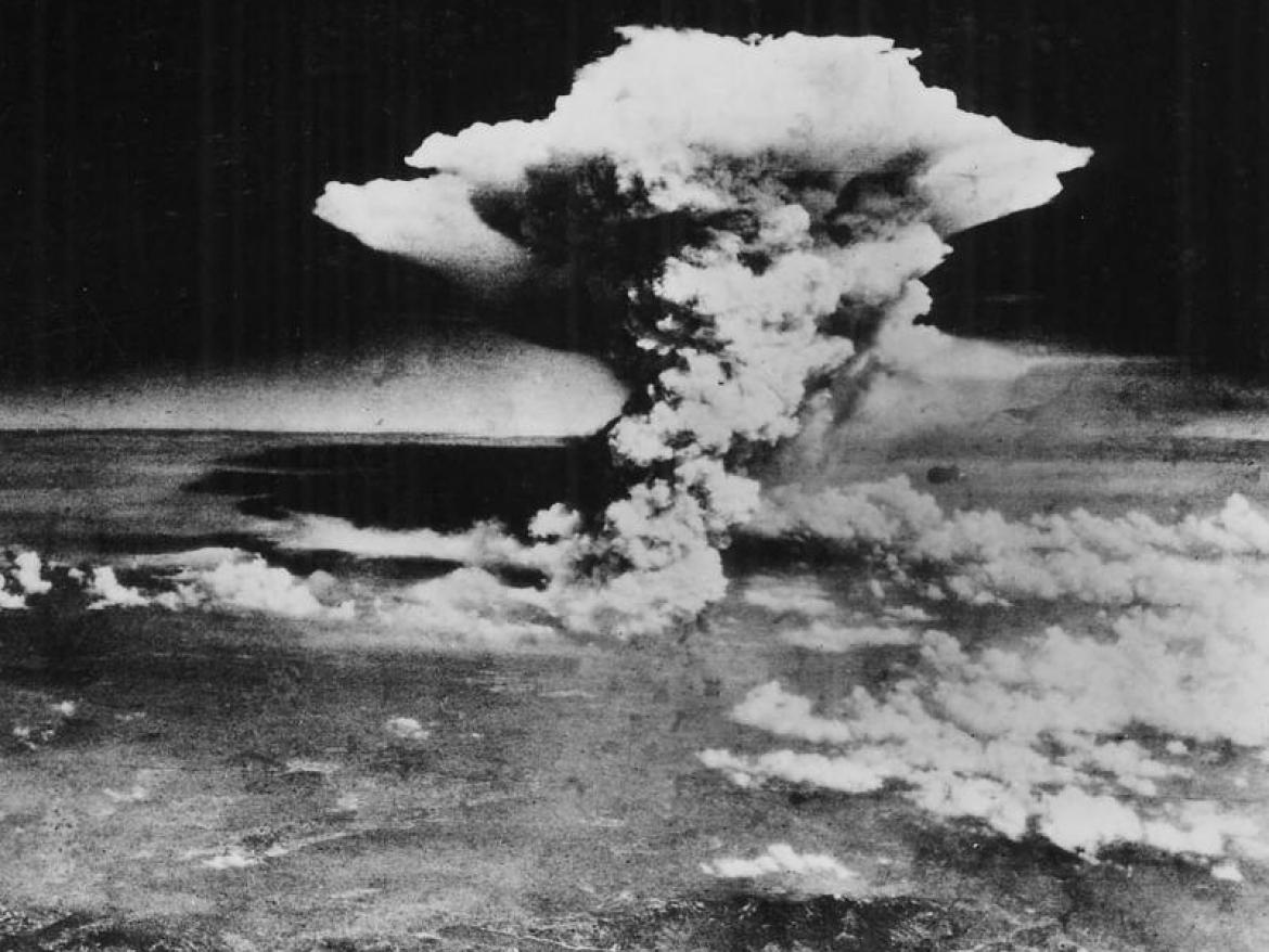 Atomic mushroom cloud over Hiroshima